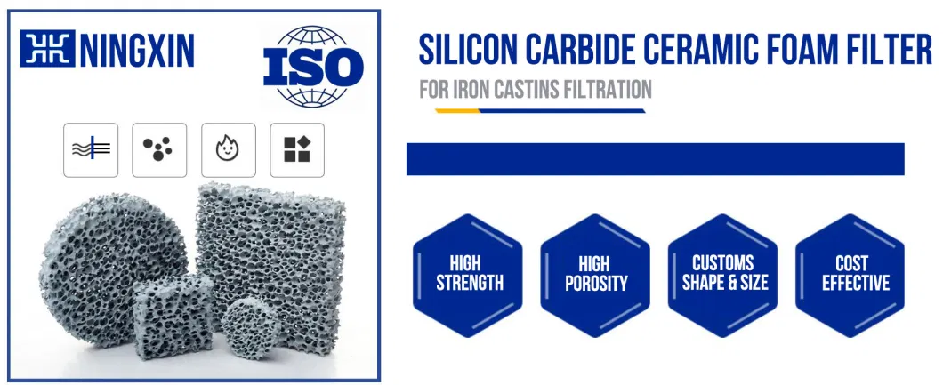 50X50X22 10ppi Silicon Carbide Ceramic Foam Filter Non-Ferrous Alloy Molten Metal Filtration