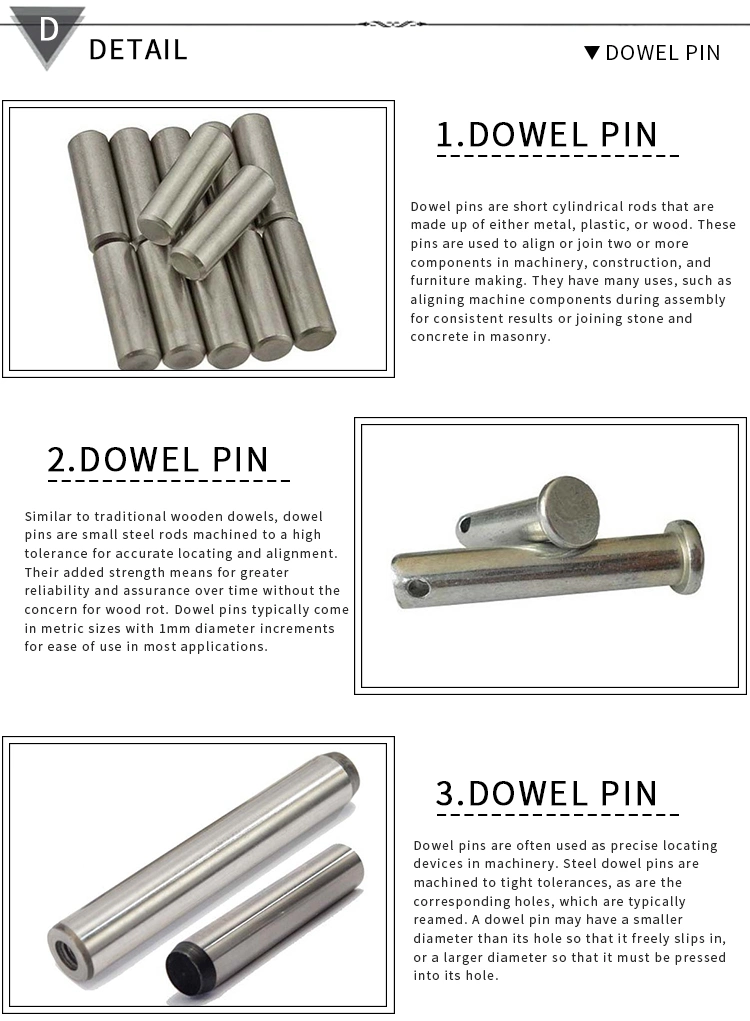 OEM GB119 L Cylindrical Dowel Pin Titanium Cylindrical Dowel Pins Internal Threaded Clevis Pin Stainless Steel Hollow Dowel Pin GB119